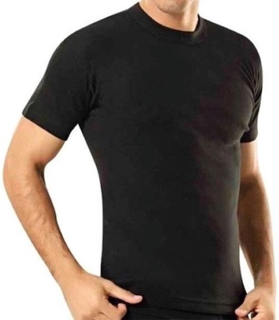 Foto: Onderhemd heren xl ronde hals 3 pack t shirt met korte mouwen van katoen zwart valeroso hq