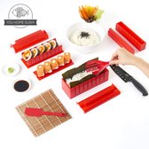 Sushi Maker Kit Sushi Maker Rood Compleet met Sushi messen en exclusieve video tutorials 11 stuks DIY sushi set - Eenvoudig en leuk voor beginners - Sushi Roller Maki Roll - Sushi Roller