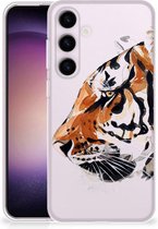 Silicone Case Geschikt voor Samsung Galaxy S24 Telefoonhoesje Tiger