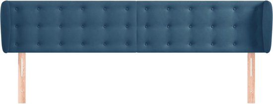 vidaXL-Hoofdbord-met-randen-163x23x78/88-cm-fluweel-donkerblauw