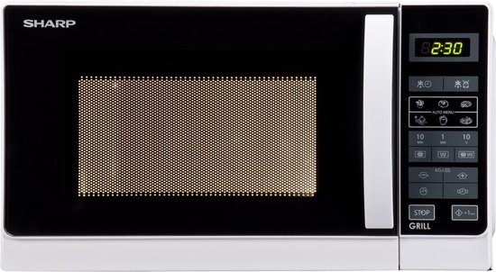 Sharp Home Appliances R-642 WW, Comptoir, Micro-ondes grill, 20 L, 800 W, Tactile, Blanc