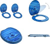 vidaXL Toiletbrillen met soft-close deksel 2 st waterdruppel MDF blauw - Toiletbril - Toiletbrillen - Soft-close Toiletbril - Soft-close Toiletbrillen