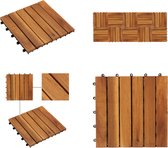 vidaXL Terrastegels acaciahout 30 x 30 cm verticaal patroon (10 stuks) - Terrastegel - Terrastegels - Tegel - Tegels