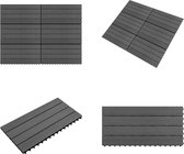 vidaXL Tegels 6 st 1m² 60x30 cm HKC grijs - Terrastegel - Terrastegels - Tegel - Tegels