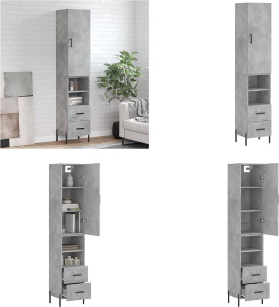 Hoge kast 69,5x34x180 cm bewerkt hout sonoma eikenkleurig