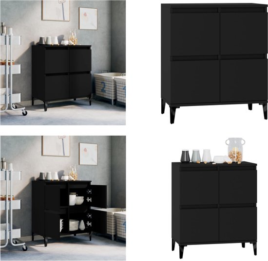 Dressoir 103,5x35x70 cm bewerkt hout zwart kopen