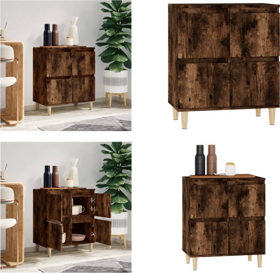 vidaXL Dressoir 60x35x70 cm bewerkt hout gerookt eikenkleurig, kast, opbergkast, bijzetkast, wandkast, houten kast, opslagkast, kasten, wandkasten