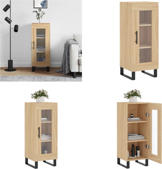 Opbergkast Woonkamer Vidaxl VidaXL Dressoir 34 5x34x90 Cm Bewerkt Hout Zwart In De Uitverkoop | Huis & Tuin Bewerkt Hout Dressoir