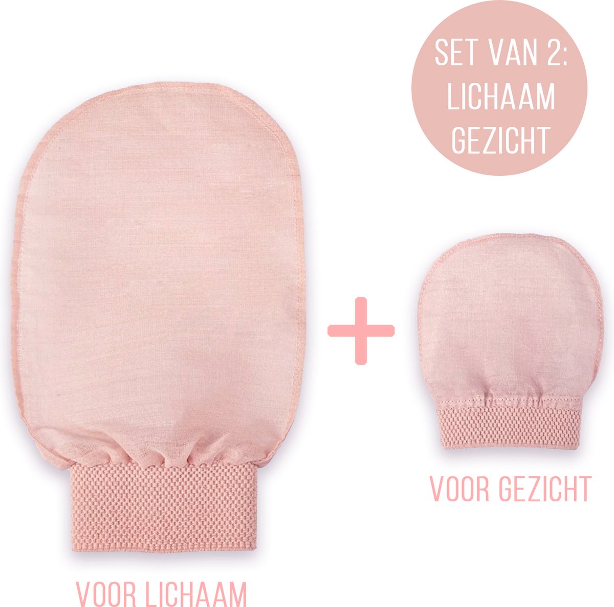 Goedkoopste Silk Exfoliating Glove - Zijde Scrub Handschoen Washand - Scrubhandschoen - Washandjes - Verwijderen Van Dode Huidcellen - Zelfbruiner - Silk Peeling Kessa - Silk Scrub Glove - 100 Zijde - Roze - Set van twee Voor Lichaam & Gezicht