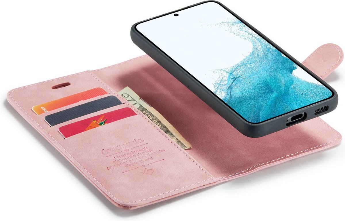 CaseMania Bookcase hoesje geschikt voor Samsung Galaxy S24+ - Effen Roze - Kunstleer