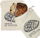OTIX Herbruikbare Broodzakken - voor Zelfgebakken Brood - 2 stuks - Katoen - Beige - 36x26cm