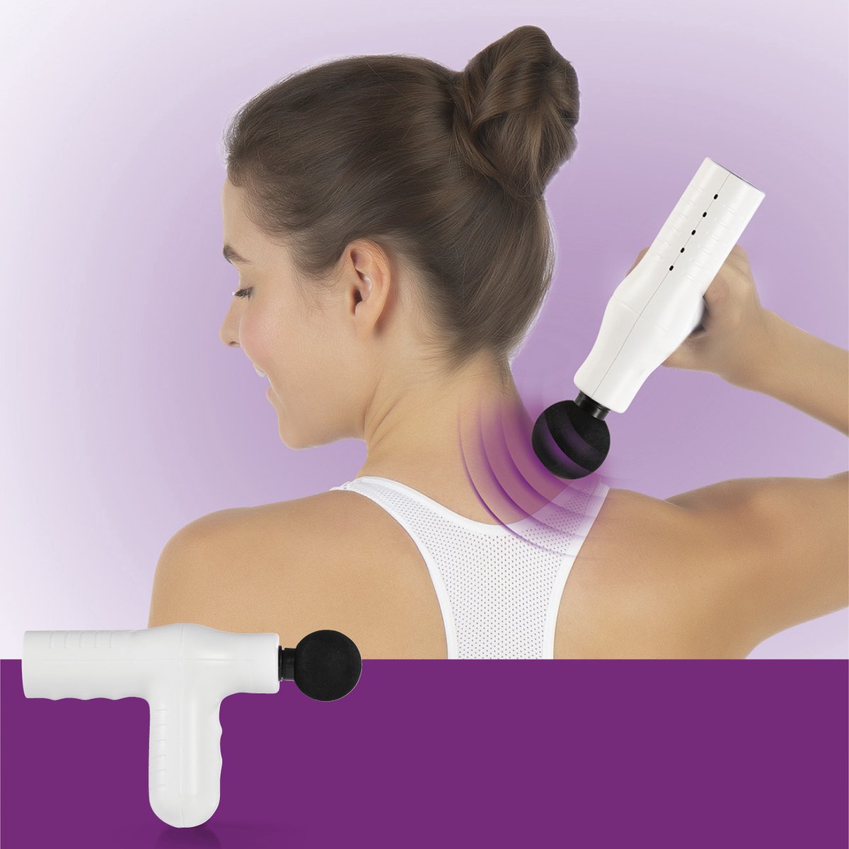 Afbeelding 3 van VITALmaxx Mini Massagepistool Smart Grip - Wit