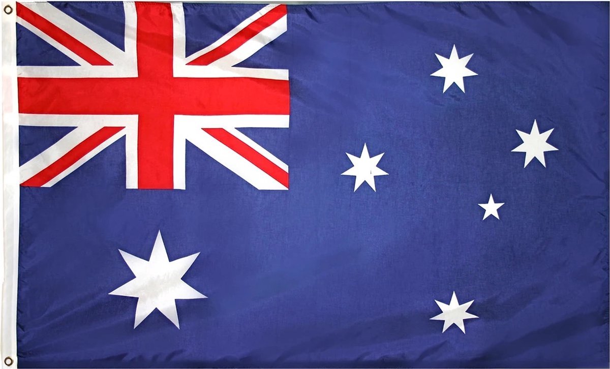 New Age Devi - 90x150cm Australische Vlag | Originele Kleuren | Sterke Kwaliteit | Incl. Bevestigingsringen | Australia Flag - Australië Vlag