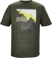 Killtec heren shirt - shirt - korte mouwen - 41324 - olijfgroen met print - maat 4XL