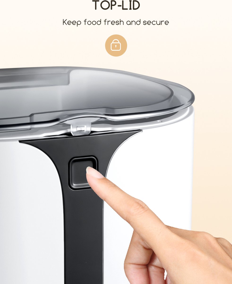 Afbeelding 2 van Faroro PF31 voerautomaat dispenser- Automatische Voerbak Kat en Hond - Voerdispenser - Voerinhoud 7L - 10s Spraakopname
