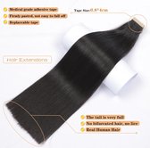 Tape In Hairextensions 16 inch / 40cm| Kleur 1 Zwart| 100% Remy Human Hair Extensions| Straight |