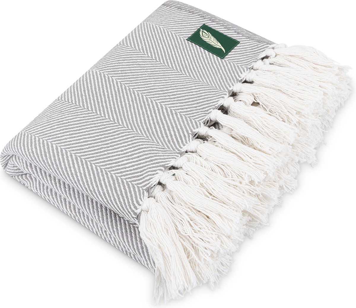MindBaas - Yoga deken - Meditatie Deken - Wit/Grijs - Eco - 120 x 190 cm (breedte x lengte) - Katoen