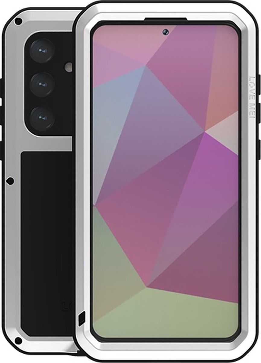 Love Mei Case geschikt voor Samsung Galaxy S24 Plus (S24+) - Metalen Extreme Protection Hoes - Grijs
