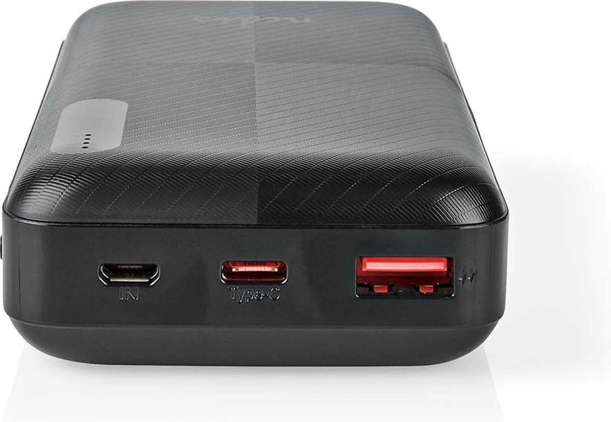 Nedis Powerbank | 20000 mAh | 2x 3.0 A | Outputs: 2 | Output: 1x USB-A / 1x USB-C™ | Inputs: 1x Micro USB / 1x USB-C™ | PD2.0 18W | Lithium-Polymeer