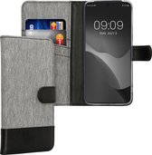 kwmobile telefoonhoesje geschikt voor Google Pixel 8 Pro - Hoesje met pasjeshouder in grijs / zwart - Case met portemonnee