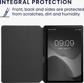 kwmobile hoes geschikt voor Samsung s9 FE Plus - Slanke tablethoes met standaard - Tablet cover in donkergrijs / zwart