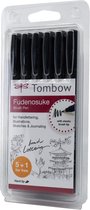 Tombow-Fudenosuke-Brush Pen- 6 stuks - zachte punt