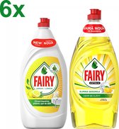 6x Fairy - Dreft - Citroen 800ml + Fairy Extra Citrus 900ml - Afwasmiddel - Voordeelverpakking