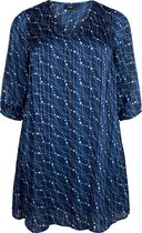 ZIZZI MLUCY 3/4 ABK DRESS Dames Jurk - Blue - Maat L (50-52)