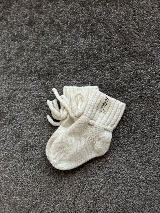 Adalletti Merino wol booties - off white | Merino sokken | slofjes | Merino wol slofjes | baby