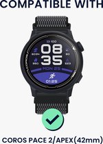 kwmobile Sporthorloge bandje geschikt voor COROS PACE 2 / APEX (42mm) horlogeband - Siliconen smartwatch band met carbon print in zwart