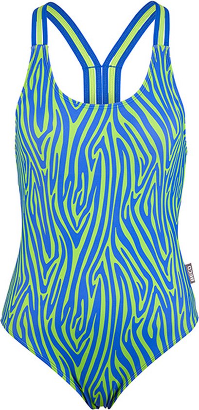 BECO zebra vibes badpak - B-cup - blauw/groen - maat 38