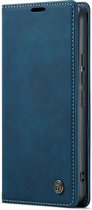 Bookcase hoesje Samsung Galaxy S24+ - CaseMe - Bleu foncé uni - Simili cuir