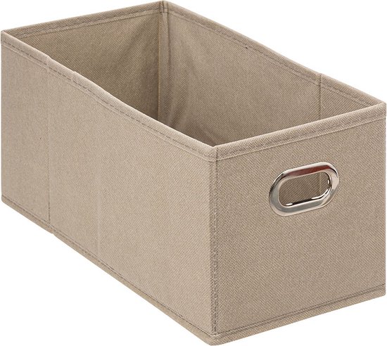 5Five Opbergmand linnen beige - 15 x 31 x 15 cm (S) - Opvouwbaar