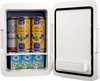 10 L / 12 blikjes minikoelkast, 2 in 1 kleine koelkast Koel- en verwarmingsfunctie, slot Compacte drankenkoelkast 9 V DC / 220 V AC voor kantoren en slaapzalen, drankjes, cosmetica, zwart