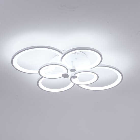Delaveek-Ronde Acryl Plafondlamp - Wit 6 Kops - Binnenverlichting - 6500k Wit Licht