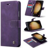 Casemania Hoesje Geschikt voor Samsung Galaxy S23 Plus Deep Purple - 2 in 1 Magnetic Book Case