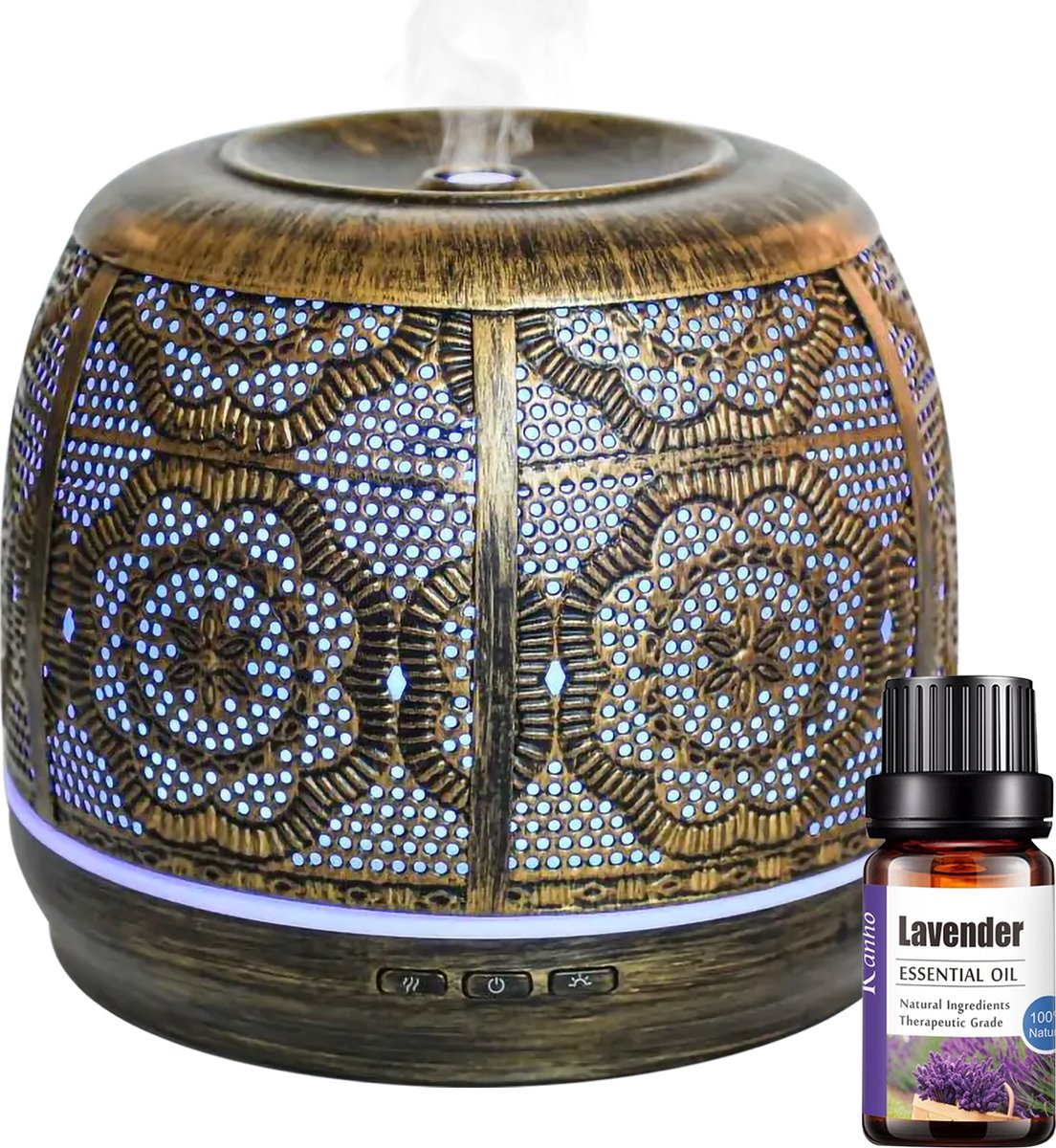 Goedkoopste Aroma Diffuser - Luchtbevochtiger - Aromatherapie - Verstuiver etherische olie - Luchtbevochtiger - Geurverspreider – Aromadiffusers - Vernevelaar - 500ML - inclusief geurolie - Mobstore