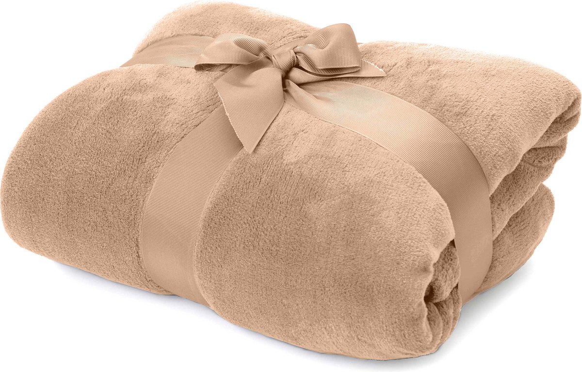 Lumaland knusse deken - 150x200 cm - Sofa deken & sprei - Lichtbruin