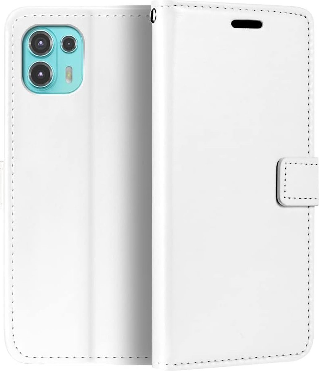 Portemonnee Book Case Hoesje Geschikt voor: Motorola Edge 20 Lite wit