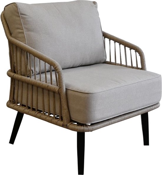 Loungestoel Isabel | Sand/Black | Rope & aluminium