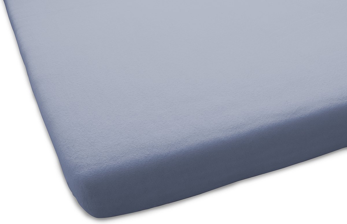 Dutch Dreams Hoeslaken Flanel Stretch 25cm Hoekhoogte - Aanbieding 1+1 Gratis - Hoeslaken 180x200cm - Licht Blauw - 2 Stuks - Lits Jumeaux