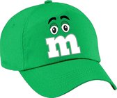 Bellatio Decorations Verkleed pet voor kinderen - letter M - groen - unisex - carnaval - themafeest