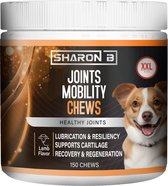 Mobility chews voor honden die last hebben van gewrichtsklachten, mankheid of moeite met opstaan - 150 stuks - 400 gram - Zonder kip, graan, soja, mais - Bij HD, ED, artrose of Displasie - Als lekkere kauwsnack, kauwtabelt, hondenkoekje