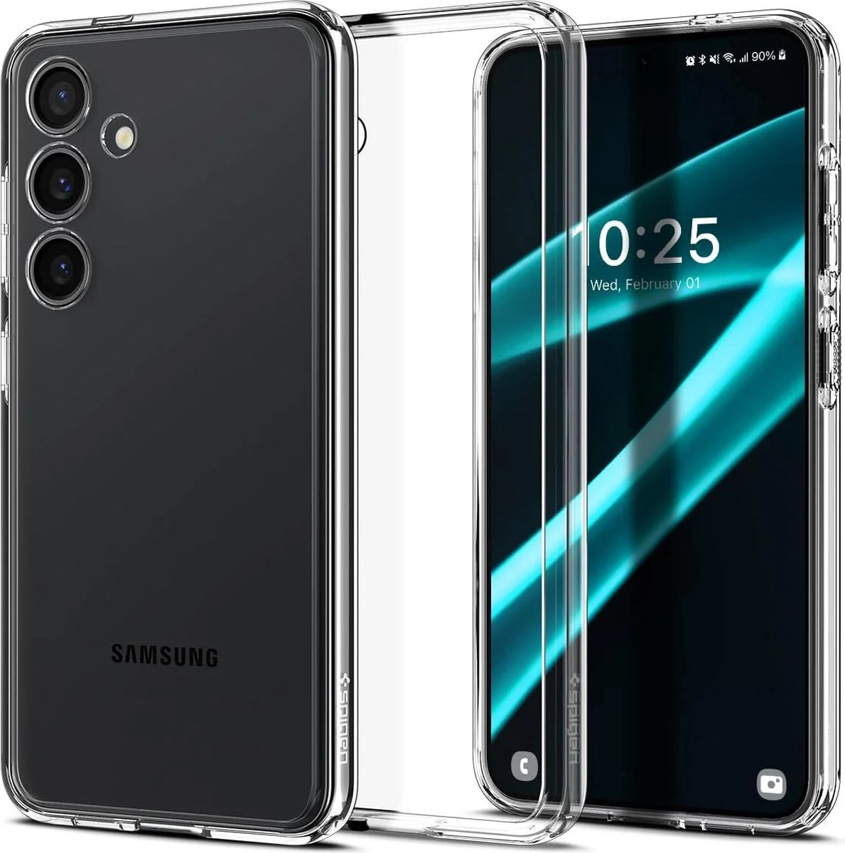 Geschikt voor Spigen Samsung S24 Plus Ultra Hybrid Back Cover Hoesje - Transparant