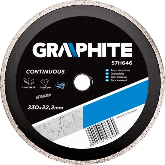 Graphite Diamantschijf 230x22x6,0x2,7mm Continuous MPA EN13236