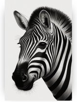 Zebra portret poster - Woonkamer posters - Poster zebra - Posters vintage - Slaapkamer posters - Schilderijen & posters - 50 x 70 cm