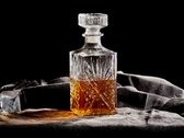 Karaf- Decanteerkaraf- Ruitvormig- Glas- Whisky- Wijn- 900 ml