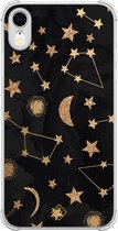 Casimoda® hoesje - Geschikt voor iPhone XR - Counting The Stars - Shockproof case - Extra sterk - TPU/polycarbonaat - Bruin/beige, Transparant