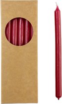 Rustik Lys - Lange, dunne potloodkaarsen - (set van 20, 1.2 x 17.5cm) - Antiek Rood