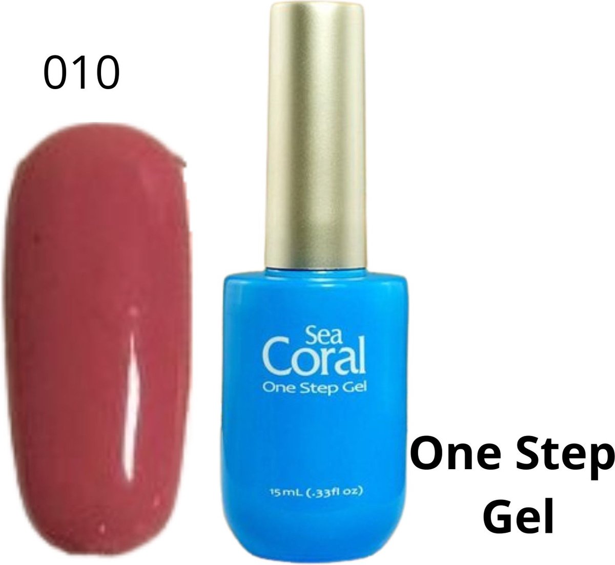 SeaCoral One Step No Wipe Gellak - Gel Nagellak - GelPolish – geen plaklaag - zónder kleeflaag, geschikt voor UV en LED – Roze 010